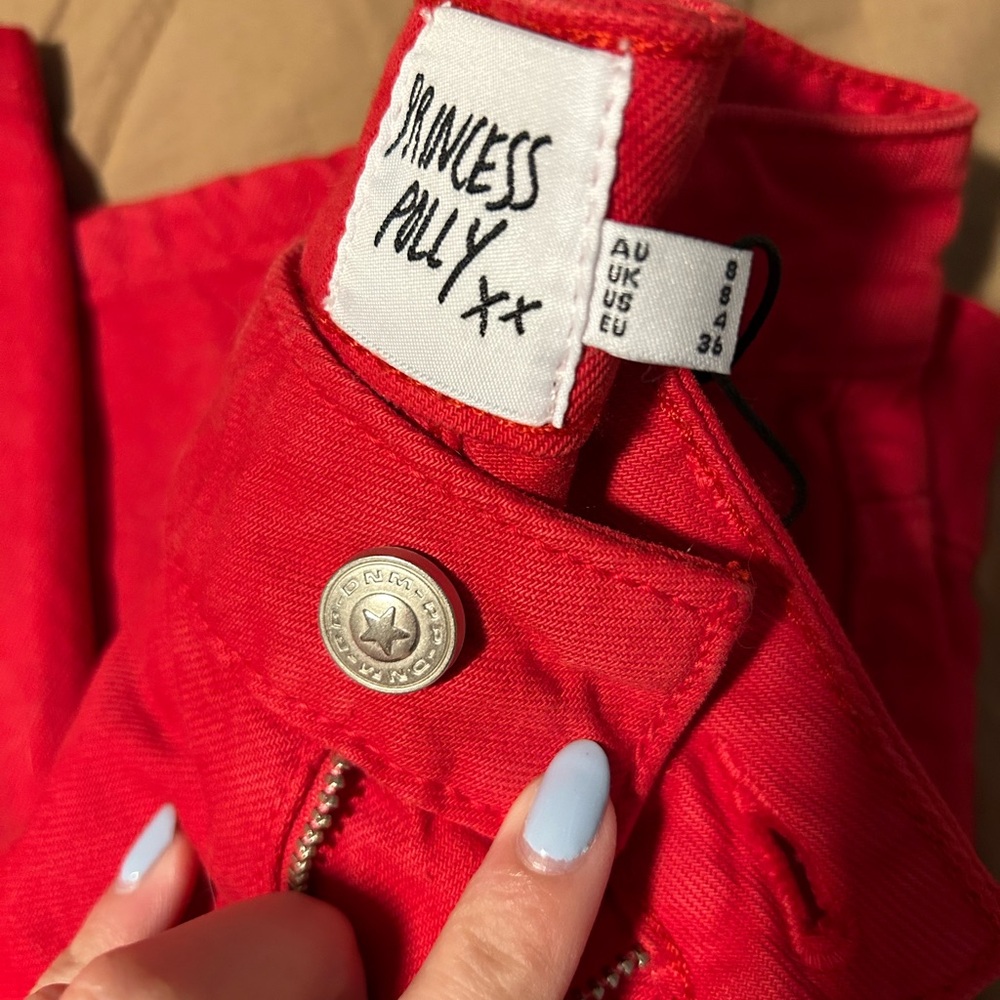 princess polly red denver denim jeans